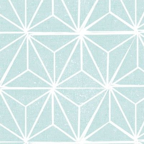 LARGE asanoha fabric - hemp leaf fabric, japanese fabric, japan fabric, linocut fabric - mint
