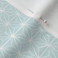 SMALL  asanoha fabric - hemp leaf fabric, japanese fabric, japan fabric, linocut fabric - mint