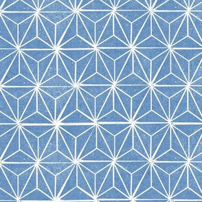 MED    asanoha fabric - hemp leaf fabric, japanese fabric, japan fabric, linocut fabric - blue