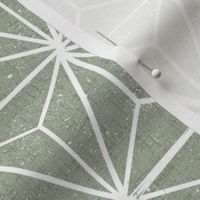 LARGE  asanoha fabric - hemp leaf fabric, japanese fabric, japan fabric, linocut fabric - sage