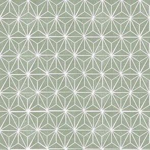 SMALL asanoha fabric - hemp leaf fabric, japanese fabric, japan fabric, linocut fabric - sage
