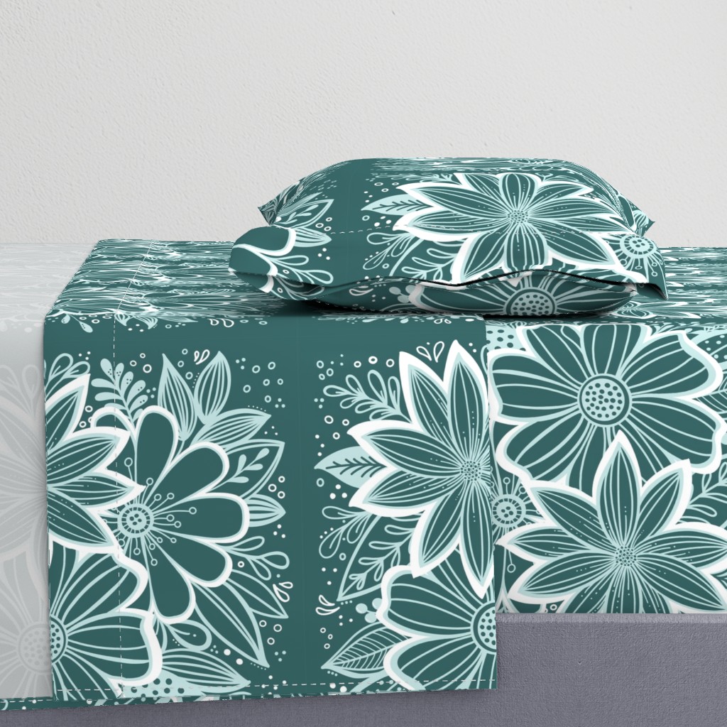 Pine and Mint flowers throw pillow