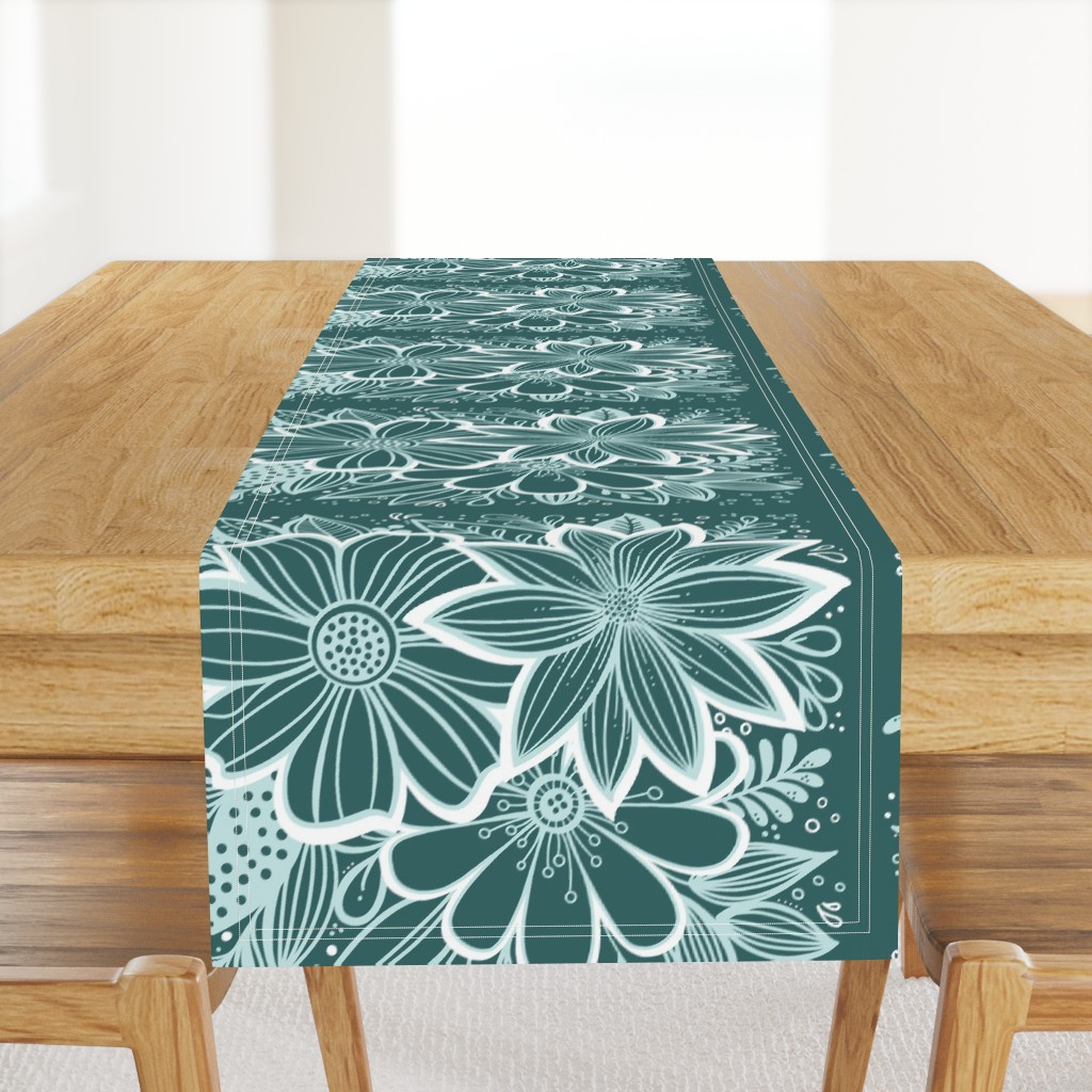 Pine and Mint flowers throw pillow