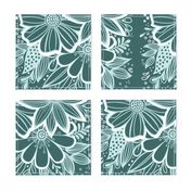 Pine and Mint flowers throw pillow