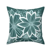 Pine and Mint flowers throw pillow