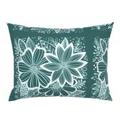 Pine and Mint flowers throw pillow