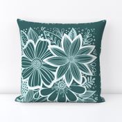 Pine and Mint flowers throw pillow