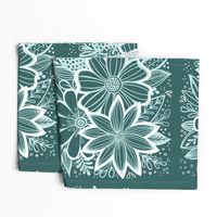 Pine and Mint flowers throw pillow