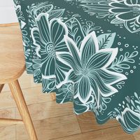 Pine and Mint flowers throw pillow