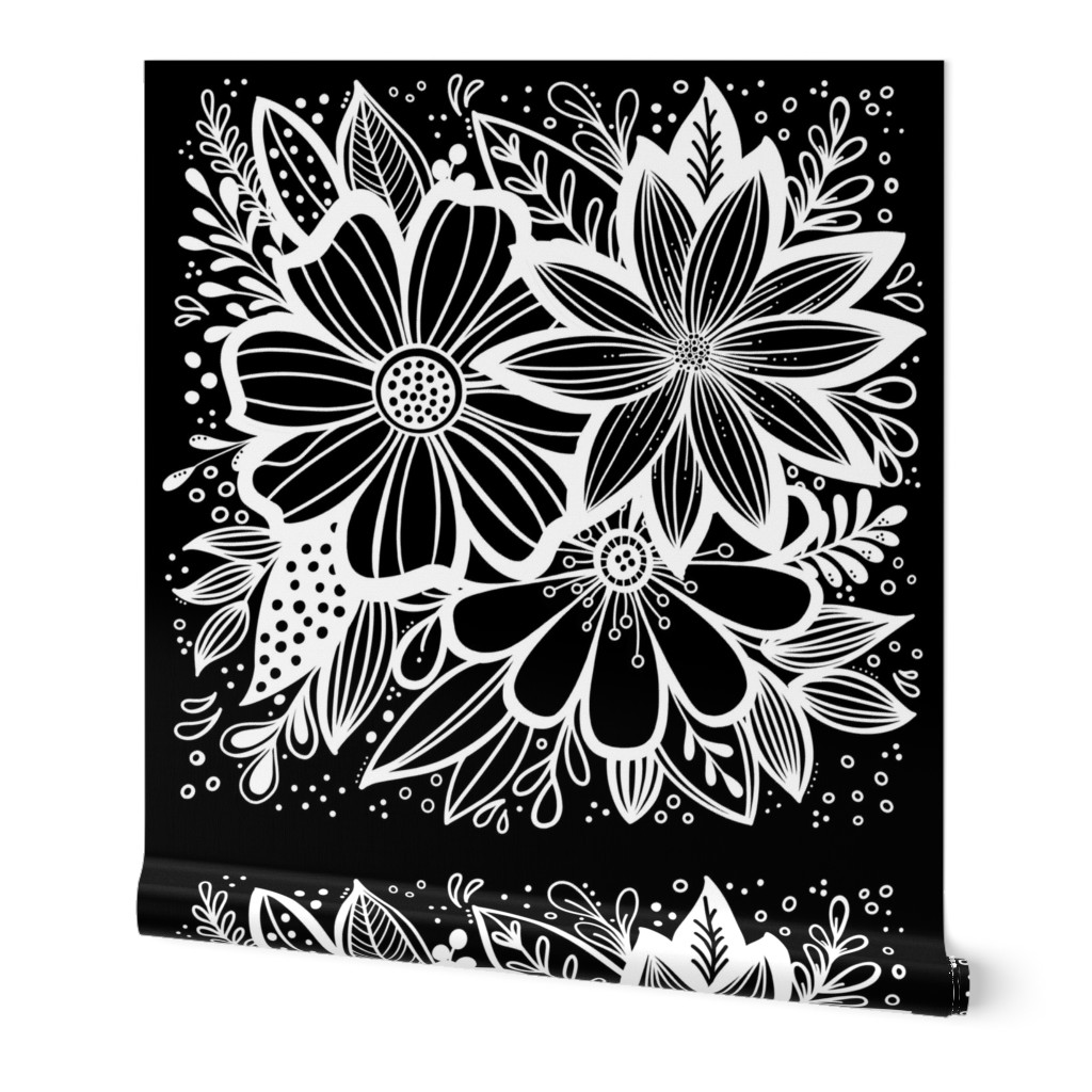 Black and White flowers