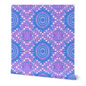 boho brights wonky medallions - blue and violet