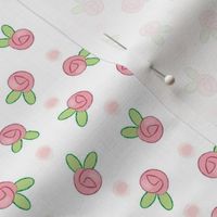 tiny rosebuds on white
