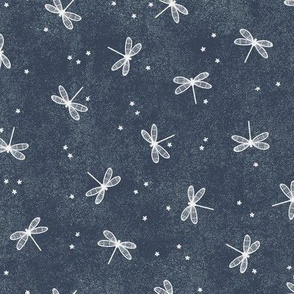 Dance of the Dragonfly on Dark Blue