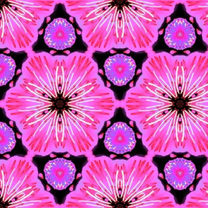 Abstract Pink Purple Vivid Floral Blossom