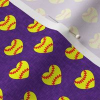 (small scale) softball heart - purple - LAD20