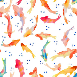 Watercolored Koi Pond