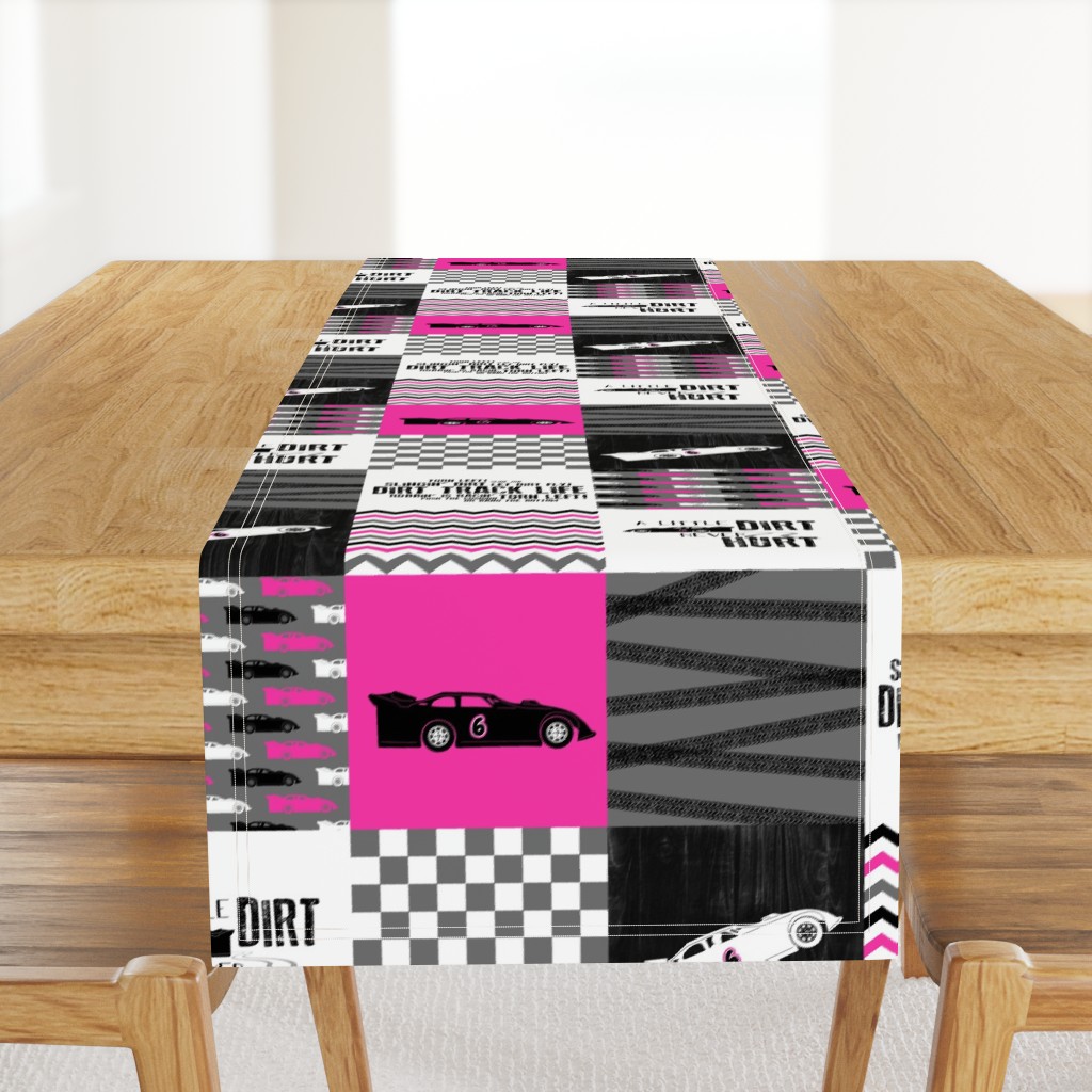 Dirt Track//Hot Pink #6 - Wholecloth Cheater Quilt