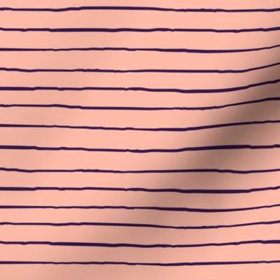 Peach horizontal wonky stripe