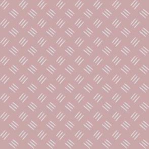 SMALL mudcloth dots checkerplate - dusty pink