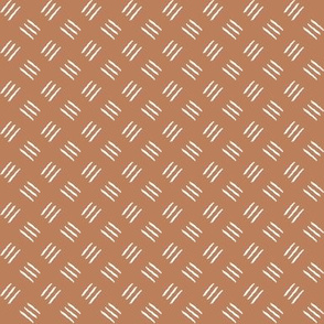 SMALL mudcloth dots checkerplate - caramel