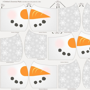 Cut and Sew Child Christmas Face Mask - Snowman