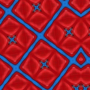 Red & Blue Kaleidoscopic Tiles - Lg. Scale