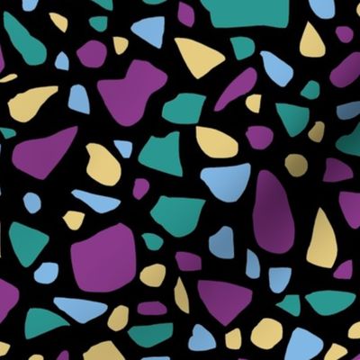 Terrazzo with Purple Teal Sky Blue and Pale Yellow
