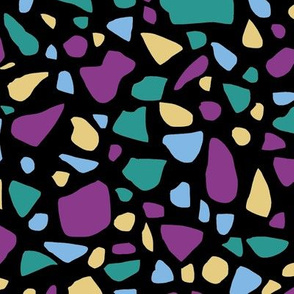 Terrazzo with Purple Teal Sky Blue and Pale Yellow