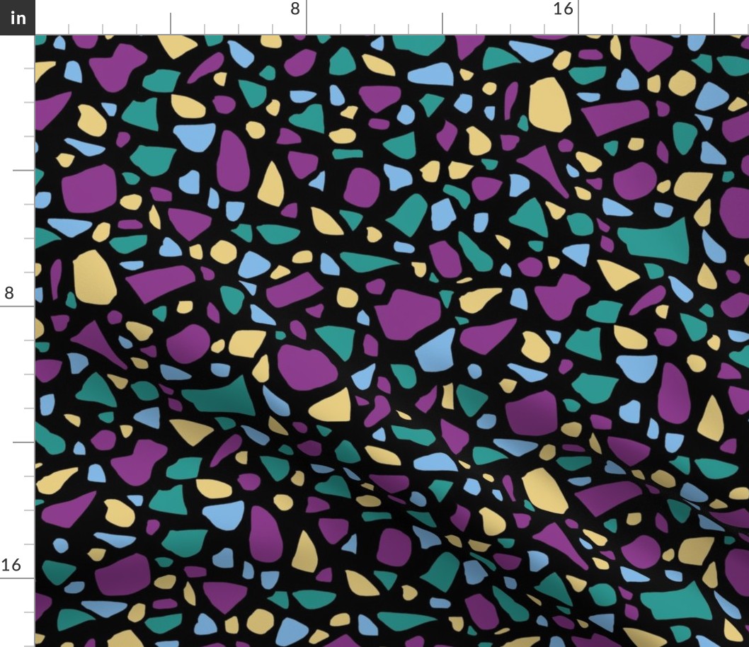 Terrazzo with Purple Teal Sky Blue and Pale Yellow