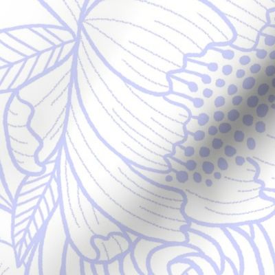 floral linework - large scale - lilac
