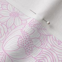 floral linework -  pink