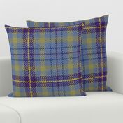Thin Cross Line Plaid in Royal Sky Blue and Yellow