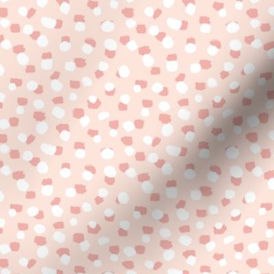 Spots and paint stains little dots and abstract confetti minimal brush dots blush pink white