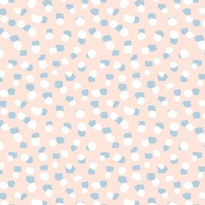 Spots and paint stains little dots and abstract confetti minimal brush dots blush blue white