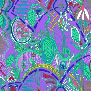 joyful botanical abundance wild colors 3 (violet background)