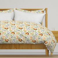 Jungle Animals (cream) Kids Safari Animal Nursery Bedding, Lion Elephant Giraffe Zebra Rhino Cheetah, 12" repeat