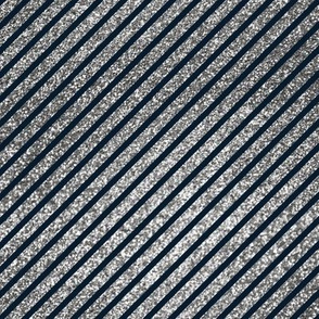 Silver Navy Diagonal Stripes