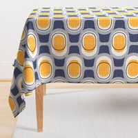 tweedy orbs navy-marigold mid century