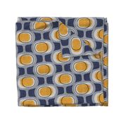 tweedy orbs navy-marigold mid century