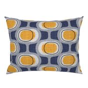 tweedy orbs navy-marigold mid century