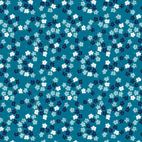 abstract flowers-blues