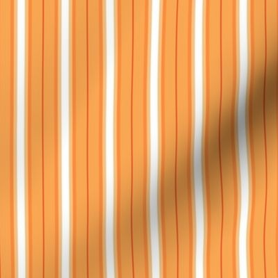 So Peachy Sweet Fruit / Painterly Peach - Orange Sorbet Vertical  Stripes