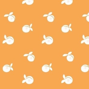 So Peachy Sweet Fruit / Painterly Peach - Orange Peach Polka-Dot 