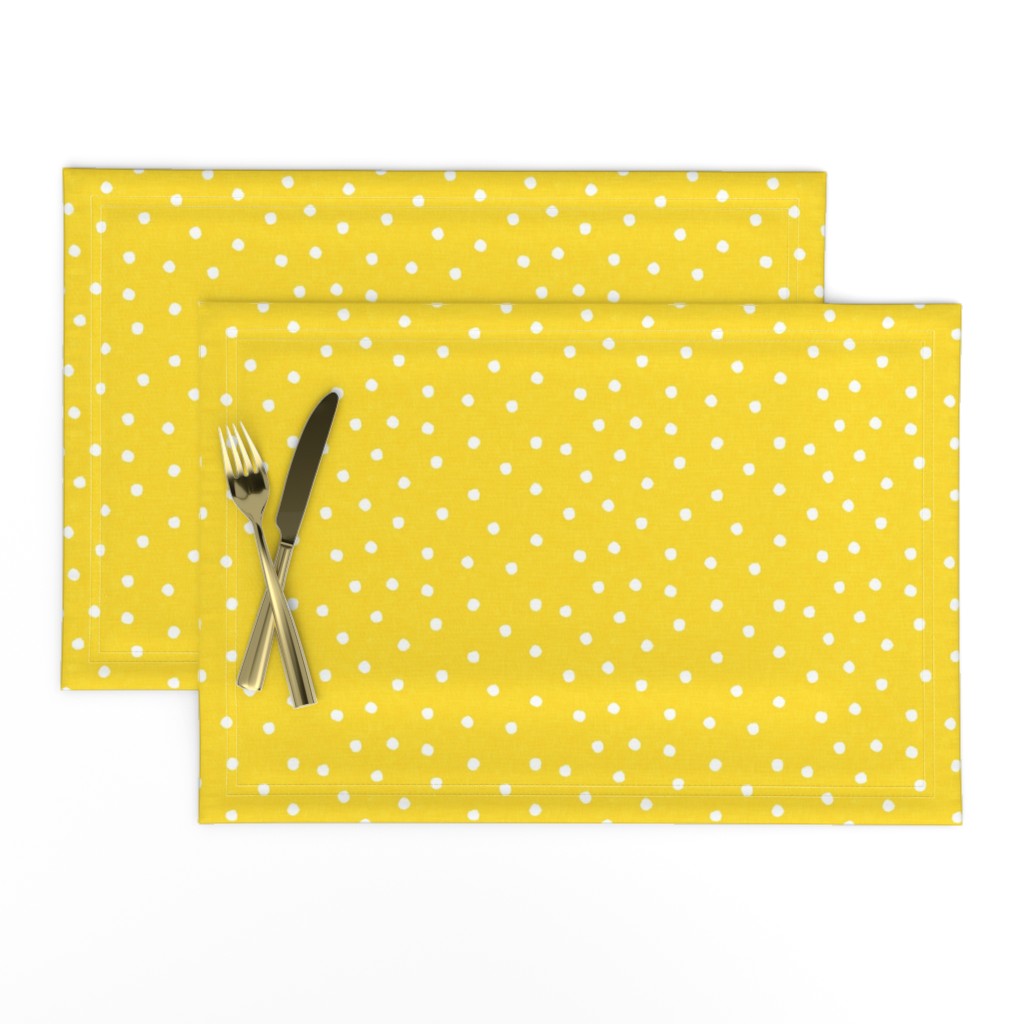 polka dots on yellow - scatter dots - LAD20