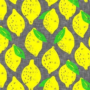 (med scale) lemons - summer citrus - grey - LAD20