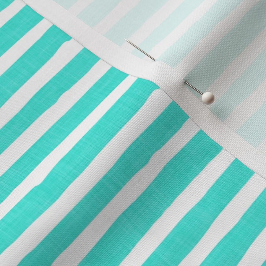 summer stripes - bright teal - LAD20