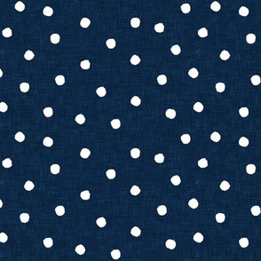 polka dots on navy - summer dots - LAD20