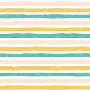 pale pink, yellow, and light teal - summer stripes - LAD20