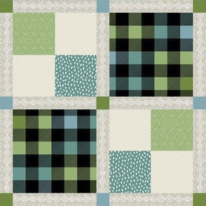 8" Patchwork Quilt Block Coordinate for Jungle Quilts