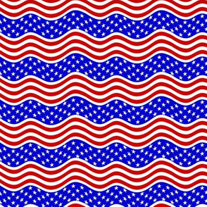 wavy US flag small scale